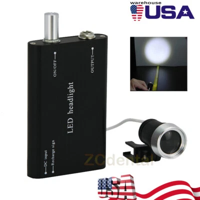 Lâmpada de cabeça LED odontológica médica 3W preta para lupa binocular médica cirúrgica - Imagem 1 de 4