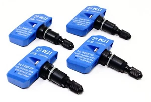 4 TPMS Tire Sensors 2010-2019 Maserati Quattroporte Matte Black Valve Stems - Picture 1 of 4