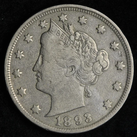 1893 Liberty V Nickel CHOICE XF E350 ACB Cover