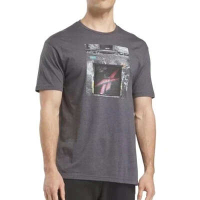 Reebok Men’s Logo Graphic T-Shirt Short Sleeve Crewneck Gray Heather Medium - Image 1 of 4