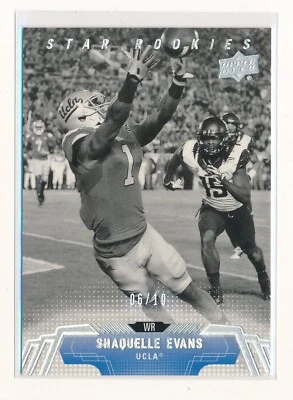 SHAQUELLE EVANS 2014 UPPER DECK BLACK AND WHITE GLOSSY RC 6/10 *NEW YORK JETS* - Image 1 of 2
