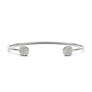 Pave Set 0.86CT Lab-Created CVD Diamond Solid 950 Platinum Cuff Bangle Bracelet - Picture 1 of 5