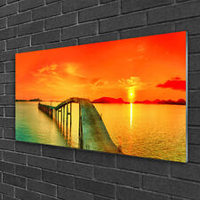 Print on Glass Wall art 100x50 Picture Image Bridge Sea Architecture