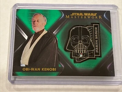 2021 Topps Star Wars Masterwork Obi-Wan Kenobi Darth Vader Medallion Green 67/99 - Image 1 of 4