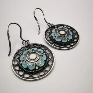 Pendientes de plata de ley 916 joyería vintage para mujer - Imagen 1 de 5