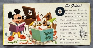 WALT DISNEY MAGAZIN Abonnement Verlängerung $ 2,50 WEIHNACHTENSSZENE PLATTENSPIELER - Bild 1 von 18