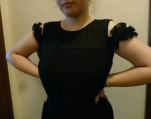 Vestido de cóctel negro mujer con pliegues, talla mediana, UE 38, UK 38, Vila -Alemania - Imagen 1 de 12