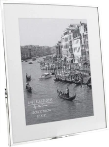 Marco de fotos plateado borde blanco 6x4 7x5 o 6x8 pulgadas - Imagen 1 de 10