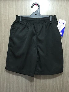 BNWT Boys Sz 10 LW Reid Brand Smart Black Gaberdine Elastic Waist School Shorts - Picture 1 of 1
