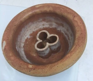 Pottery Gatlinburg Bowl; Lucky Bamboo holder; blue glaze UniqueS; SMOKY MOUNTAIN - Picture 1 of 5