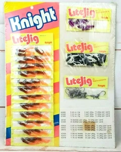 Knight LiteJig Store Display Vtg Fishing Lure Rubber Jig 15-Piece Mancave - Picture 1 of 4