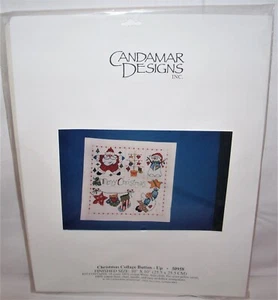 Candamar Designs Gezähltes Kreuzstich-Set #50958 WEIHNACHTEN COLLAGE GEKNÖPFT Neu - Bild 1 von 2
