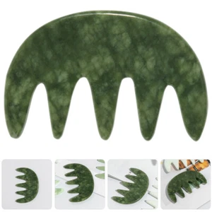 Scalp Massager Creative Wide Tooth Comb Handheld Comb Jade Massaging Comb - Picture 1 of 12