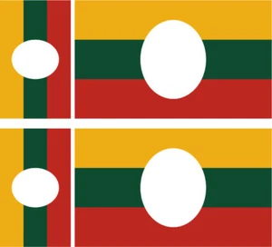 BIRMANIE Lot 4 Vinyl Stiker Drapeau flag Shan State MYANMAR BURMA - Picture 1 of 1