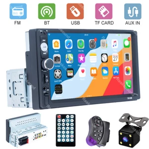 Car Stereo HD Touch Screen Bluetooth FM Radio Single 1 DIN 7 Inch USB AUX+Cam - Picture 1 of 12