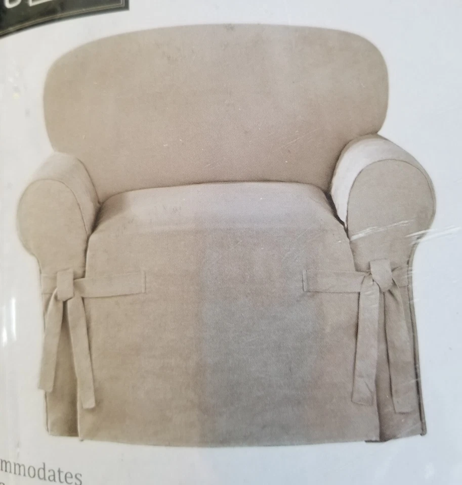 Funda para sillón de salón SureFIT. Sarga de gamuza. Nuevo Foto 1 de 4