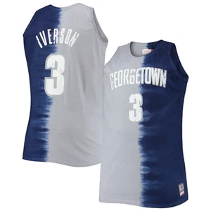 Men's Mitchell & Ness Allen Iverson Navy/Gray Georgetown Hoyas Big & Tall Player - Picture 1 of 3