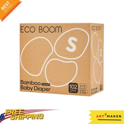 102 Count Bamboo Disposable Diapers for Infants Size 2 - Eco-Friendly Comfort - Image 1 of 4