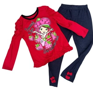 Vintage Y2K Strawberry Shortcake Glitter Set Toddler Girl 6x Retro Outfit - Picture 1 of 17