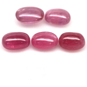 33.68 CT. Heated 5Pcs Red Ruby Madagascar Oval Cabochon - Picture 1 of 4