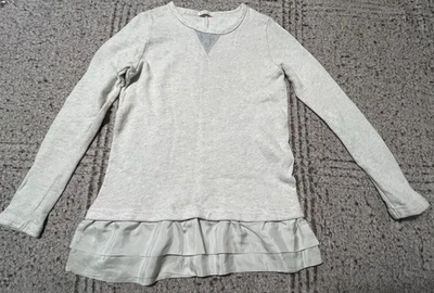 J. Crew Crewcuts Girls Oatmeal Colored Double Ruffle Hem Top - Sz 10 - Image 1 of 4