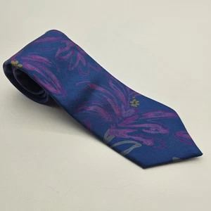 Givenchy Monsieur Tie Mens Blue Purple Floral Silk Made in Italy Necktie Luxury - Picture 1 of 5