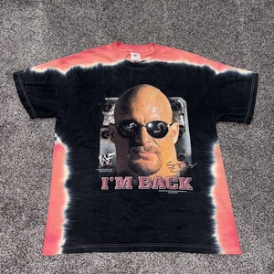 T-shirt vintage 2001 WWF Stone Cold Steve Austin I’m Back WWE anni 90 taglia L rara - Foto 1 di 13