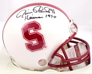 Jim Plunkett Autographed Stanford Mini Helmet w/ Heisman 1970- JSA W *Black - Picture 1 of 10