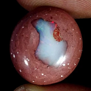 12.90Cts 100% Natural Designer Fire Opal Oval Cabochon Gemstone 16X18X7MM - Picture 1 of 4