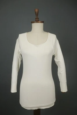 Blusa Top Wolford Blanca Algodón Manga Larga Calce Ajustado Cuello Redondo Elastizada Talla M Foto 1 de 4