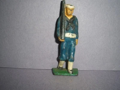 ARCILLA DE BARCALA, MANOIL, HIERRO GRIS VINTAGE JUGUETE SOLDADO PRINCIPIOS DE EE. UU. MARINERO EN AZUL (G63) Foto 1 de 3