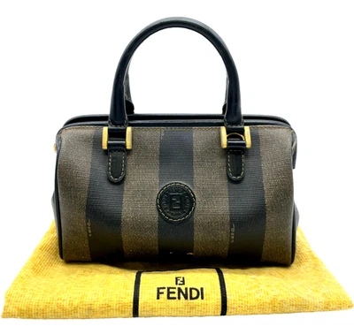 Authentic FENDI Pecan PVC Leather Khaki Mini Handbag W/Dustbag i111017 - Image 1 of 4