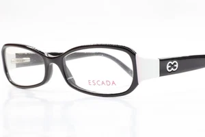 Anteojos Escada VES055 6HC negro blanco acetato diseñador Italia 52-16-135 mm - Imagen 1 de 8
