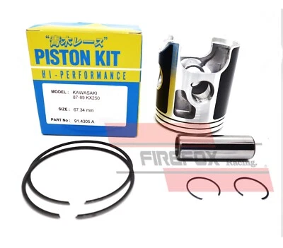 Kit de pistón de carreras Kawasaki KX250 1987 1988 1989 67,40 mm diámetro Mitaka 67,36 mm Foto 1 de 3
