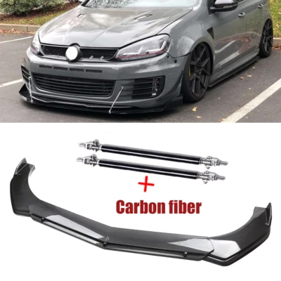 For VW Golf GTI MK5 MK6 Front Bumper Lip Spoiler Splitter Chin Diffuser Body Kit Foto 1 de 4