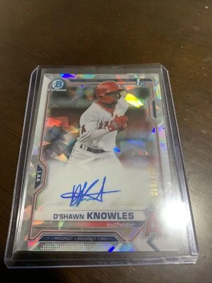 D’Shawn knowles bowman chrome 1st Rc Auto Cracked ice /100 - Image 1 of 3