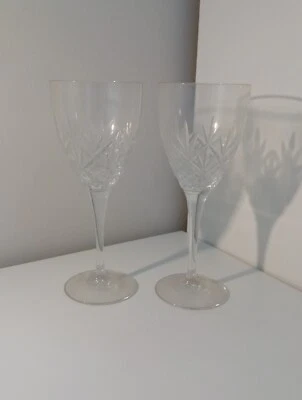 Da Vinci Crystal Hand Cut Twist Crystal Wine Glasses Italy - No Box - Image 1 of 4