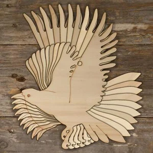 10x Wooden Crow Landing Bird Craft Shapes 3mm Plywood Wildlife Halloween - Picture 1 of 4