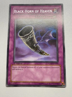 Yugioh Black Horn Of Heaven 1st Edition Rare CDIP-EN060 HP Heavy Played - Image 1 of 4