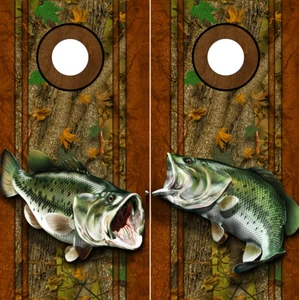 Calcomanías Cornhole Envolturas Gráficos Pesca Lujas Pesca Bosque Camuflaje 0L1R - Imagen 1 de 3