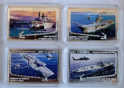 Tanzania Silver 4x500 Shilling 2014. Navy Flagships Military Ships. PROOF. Rare - Image 1 of 2