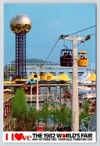 Skyride Over The Fairgrounds 1982 World's Fair Knoxville TN VTG Unused Postcard - Picture 1 of 2