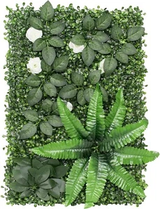 Artificial Boxwood Panels Hedge Grass Wall, 12PCS 23.6"x15.7" Greenery Wall - Picture 1 of 12