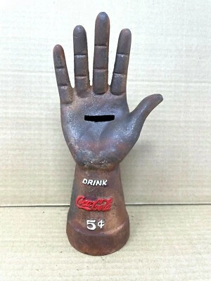 Coca Cola Coke Hand Bank Cast Iron with Raised Letters new - Image 1 of 3