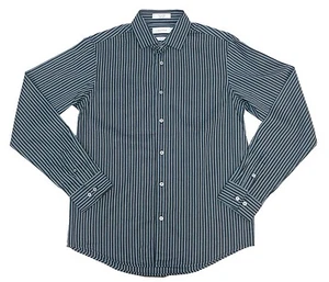 Calvin Klein Blue Strarlight Rope Stripe Dress Shirt Big Boys Youth Sz 16R - Picture 1 of 2