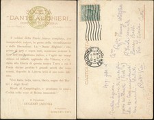 BOLOGNA 1919 Soc.DANTE ALIGHIERI-CARTOLINA PATRIOTTICA-Firma del Segretario