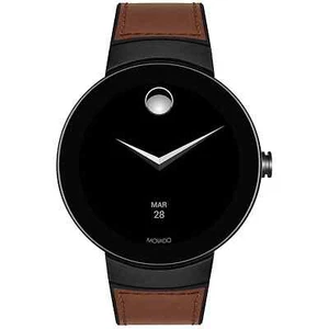 Movado Connect Series 46mm Brown Leather Silicone Band Smartwatch 3660019 - Picture 1 of 4