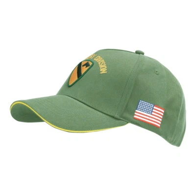 Vintage US Army Baseball Cap 1st Cavalry Vietnam The First Team Patches Flag - Image 1 of 4