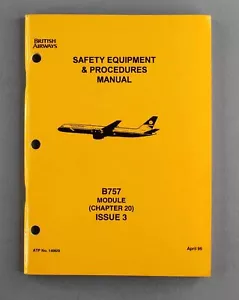 BRITISH AIRWAYS BOEING 757 AIRLINE CABIN CREW SEP MANUAL 1995 BA SAFETY CARD - Picture 1 of 20