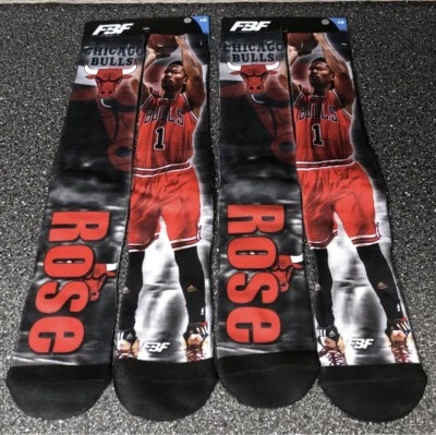 Chicago Bulls NBA FBF Originales Rosa #1 Equipo Gráfico Calcetines Grande Talla 10-13 Foto 1 de 4